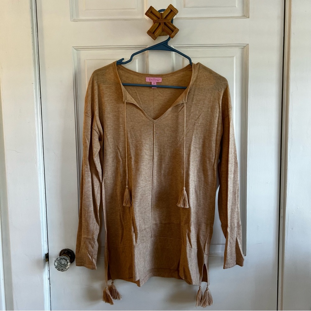 Lilly Pulitzer camel colored cotton sweater